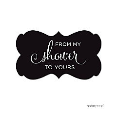 36PK From My Shower Black Frame Labels