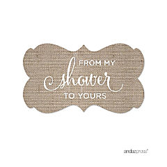 36PK From My Shower Burlap Frame Labels