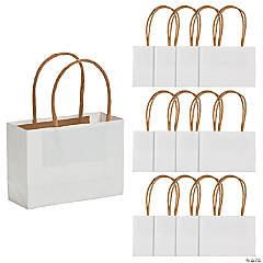 40 Wedding Welcome Bags With Silver Satin Ribbon Handles Bow