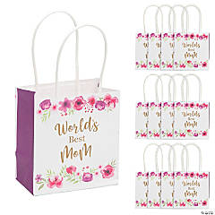 48PCS Floral Gift Bags, Cute Flower Pattern Goodie Bags for Kids Birthdays