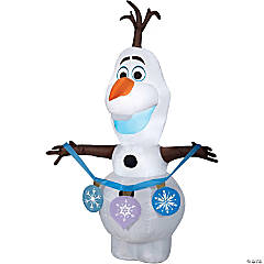 4 Ft. Blow-Up Inflatable Frozen Olaf with Ornaments with Built-In LED Lights Outdoor Yard Decoration