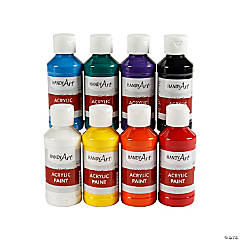 4 oz. Bright 8-Color Non-Toxic Acrylic Paints Assortment Set - 8 Pc.