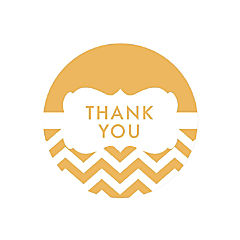 40PC Chevron Frame Yellow, Thank You