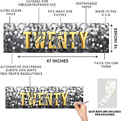 47x13 Silver Confetti Hanging Banner