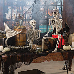 5 Ft. - 6 Ft. Skeleton Mermaid & Pirate Couple Plastic Halloween Decorations