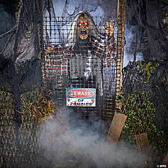 5 Ft. Animated Electric Fence Beware of Zombies Halloween Decoration