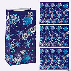  50 Pcs Winter Snowflake Gift Bags with Tissue Paper 8.27 x 5.91  x 3.15'' Gift Bags with Handles Kraft Paper Bags for Party Favors for  Winter Snowflake Theme Holiday (Black Metallic