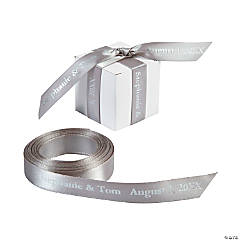 Satin Personalized Silver Ribbon - 5/8