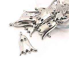 50 Pcs Cute Silver Ghost Charms