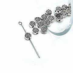 50 Pcs Round Tiny Tribal Spacer Beads