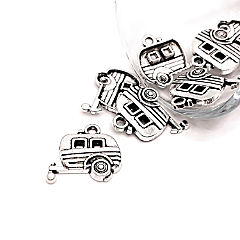 50 Pcs Silver Camping Trailer Charms