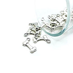 50 Pcs Silver Dog Bone 3D Charms