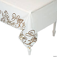 50th Anniversary Plastic Tablecloth