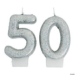 50th Birthday Sparking Celebration Candle - 2 Pc.