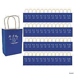 Set of 1- (12 Pieces) Small Royal Blue Kraft Paper Gift Bags, 3-ct. Packs Mini  Gift Bags W Handles Grocery Wedding Bags Retail Party Favors Bulk 