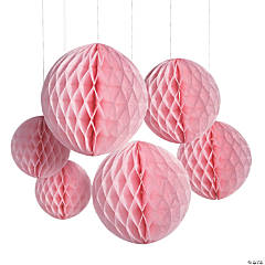 Ombre Paper orange and pink honeycomb decorations - 2 pcs
