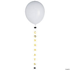 6 Ft. Graduation Congrats Gold Foil Cardstock Balloon Tails - 6 Pc.
