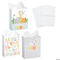 7 1/4 x 9 Medium Senior Class Paper Gift Bags & Tissue Paper Kit - 72 Pc.