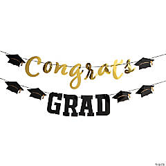 7 Ft. Congrats Grad Ready-to-Hang Graduation Party Cardstock Garland