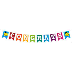 7 Ft. Elementary Graduation Congrats Ready-to-Hang Cardstock Pennant Banner