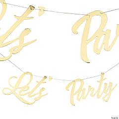 7' Gold Foil Let’s Party Garland