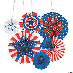 Blue Paper Fan - Hanging Paper Decorations - Pf27-012 - Firefly Solutions