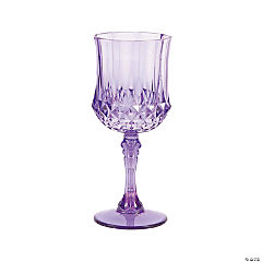 8 oz. Patterned Plastic Wine Glasses - 12 Ct.