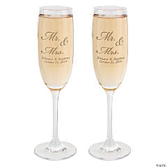 Personalized Grand Champagne Toasting Flutes - Set of 2 - The