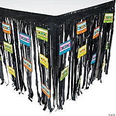 80s Party Fringe Plastic Table Skirt with Cutouts