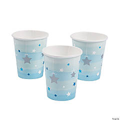 9 oz. Blue One Little Star Disposable Paper Cups - 8 Ct.