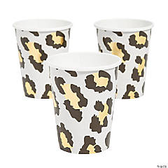 9 oz. Cheetah Animal Print Party Disposable Paper Cups - 8 Pc.