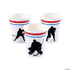 Baseball Shaped Cups with Lids and Straws - Set of 8, Each Holds 6 oz- Sports Party Supplies