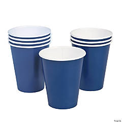 Blue and White Castle Scene Tumblers, Set of 6, 16 Oz. Water