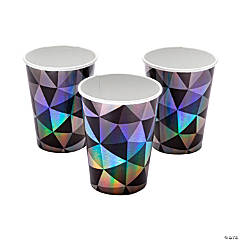 Plastic Cups - Clear Silver Dots Round Tumblers