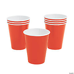 9 oz. Orange Disposable Paper Cups - 24 Ct.