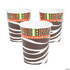 9 oz. Safari Zebra Stripes Disposable Paper Cups - 8 Ct.