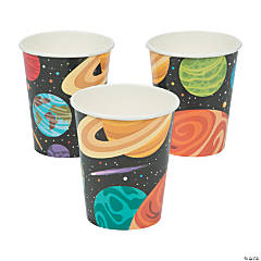 9 oz. Space Party Planets & Stars Disposable Paper Cups - 8 Ct.