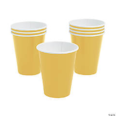 9 oz. Yellow Disposable Paper Cups - 24 Ct.