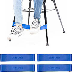 Active Chairs Kick-It Chair Bands for Kids, Flexible Seating for Fidgety Feet, Essential Classroom Supplies, Blue, 4-Pack