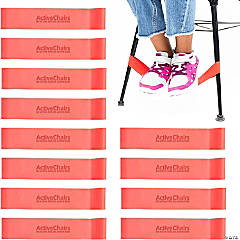 Active Chairs Kick-It Chair Bands for Kids, Flexible Seating for Fidgety Feet, Essential Classroom Supplies, Red, 12-Pack