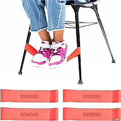Active Chairs Kick-It Chair Bands for Kids, Flexible Seating for Fidgety Feet, Essential Classroom Supplies, Red, 4-Pack