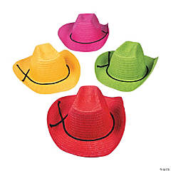 Adult’s Colorful Cowboy Hats - 12 Pc.