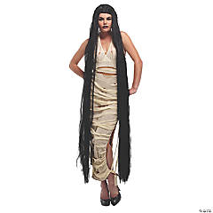 Adults Black Straight Extra Long Wig