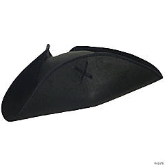 Adults Black Tricorne Hat