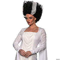 Adults Black with White Stripes Tall Wig