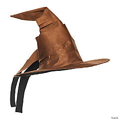 Adults Brown Curved Wizard Hat