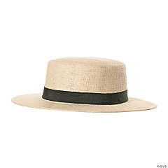 Adults Straw Cowboy Hat with Black Hatband