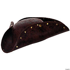 Adults Tricorne Hat with Gold Studs