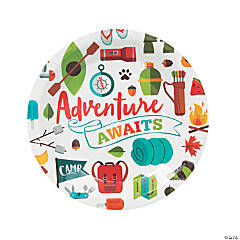 Adventure Awaits Camp Party Paper Dinner Plates - 8 Ct.
