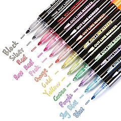 Simple Craft 12 Double Line Outline Metallic Markers